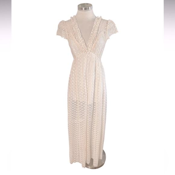 Free People Chleo Lace Crocheted Jumpsuit Sz XS - Picture 2 of 14